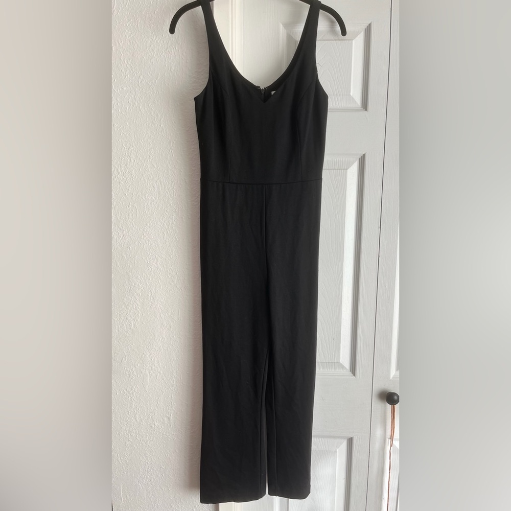 Amanda Uprichard Black Fitter Cropped Elegant Sleeveless Jumpsuit
